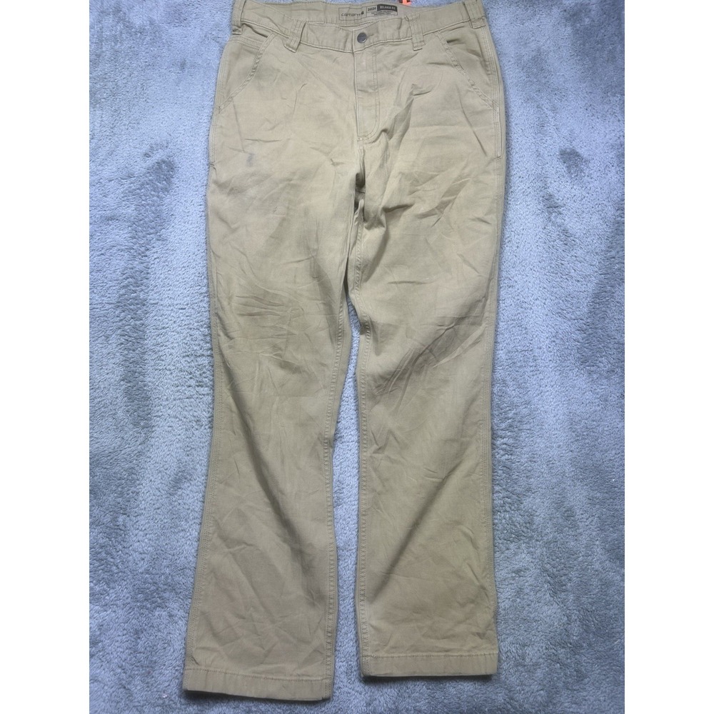 Carhartt Rugged Flex Canvas Work Pant Men 34x34 (32.5" Inseam) Beige Relaxed Fit